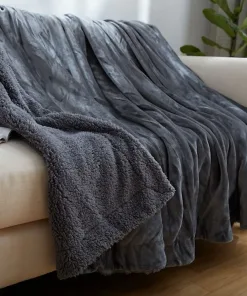 Dark Grey Warm Fleece Blanket