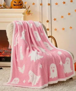 Pink Ghost Flannel Blanket